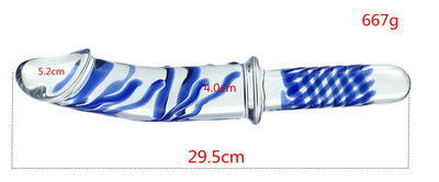 The Blue-Rod Realistic Glass Crystal Dildo