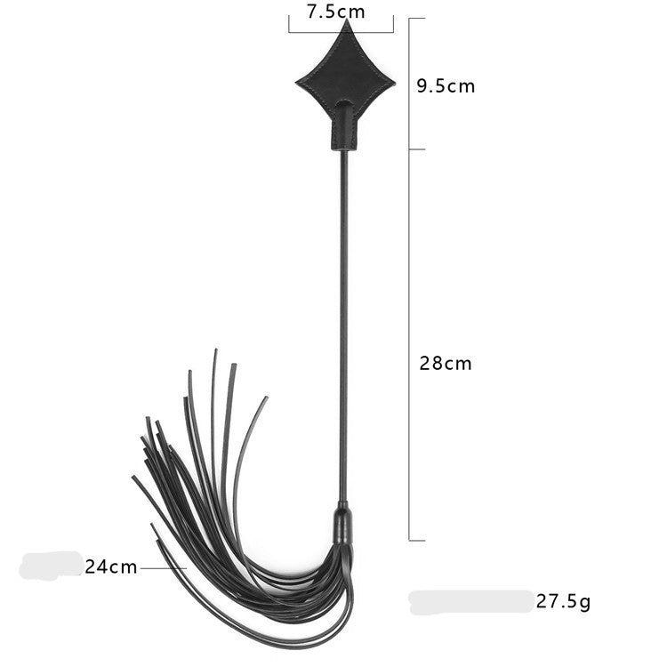 'Strip Poker' Faux Leather Spanking Crop and Flogger with added Tassels - Sexy Bee UK