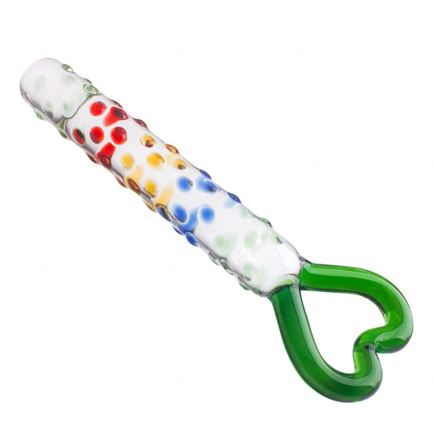 The Spotty Heart Glass Dildo - Sexy Bee UK
