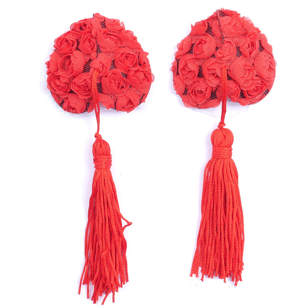 Heart Shaped Nipple Covers with Tassels - Sexy Bee UK