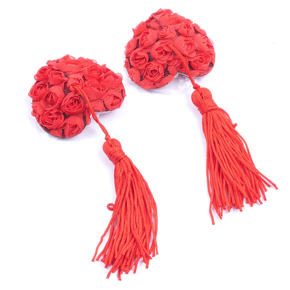 Heart Shaped Nipple Covers with Tassels - Sexy Bee UK