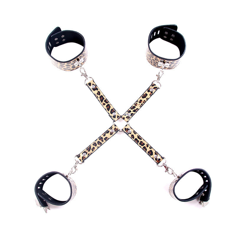 Leopard Print Hogtie and Handuff Set - Sexy Bee UK