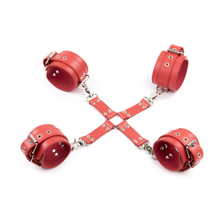 Faux Leather Hogtie with Ankle and Handcuffs - Sexy Bee UK
