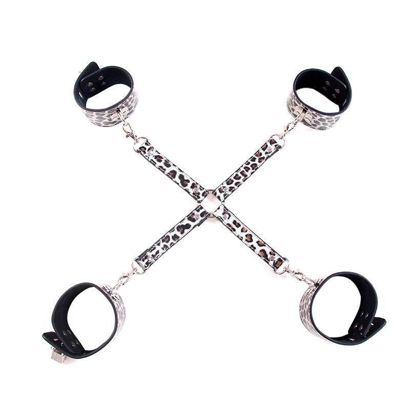Leopard Print Hogtie and Handuff Set - Sexy Bee UK