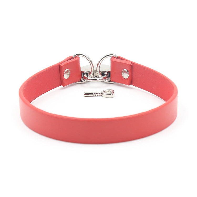 Lockable Red Heart Collar - Sexy Bee UK