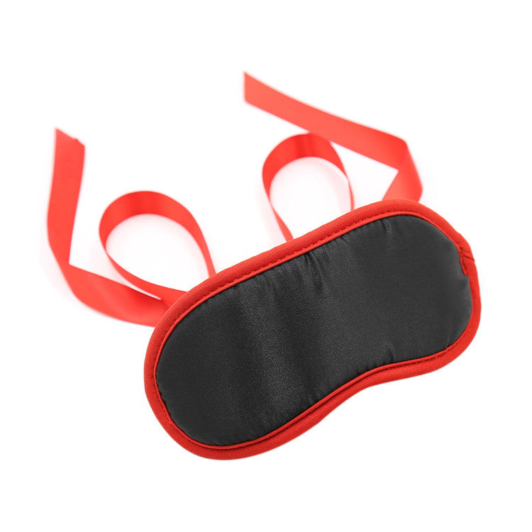 Silky Red and Black Ribbon Tie Eye Mask - Sexy Bee UK