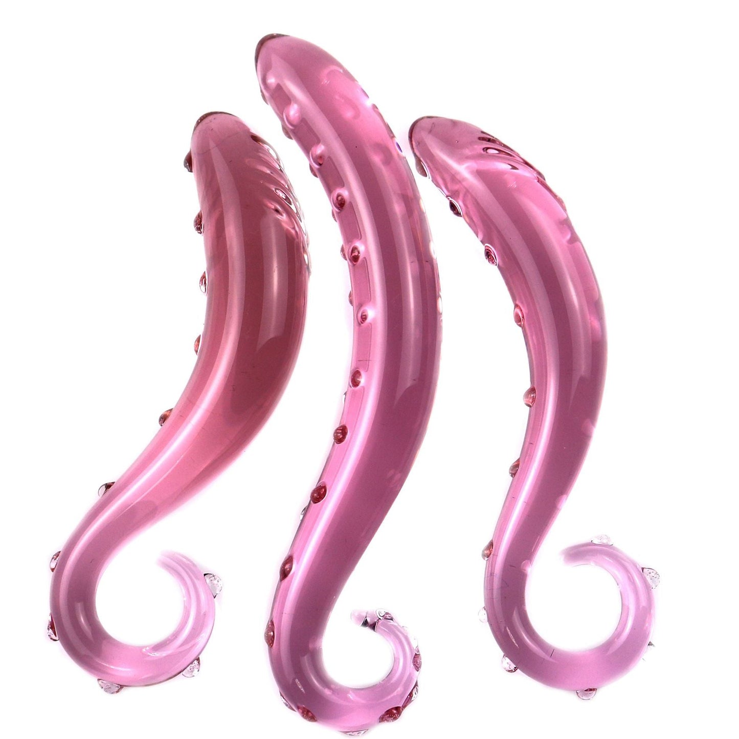 Tentacle Textured Sensual Glass Dildo Set (3 Piece) - Sexy Bee UK
