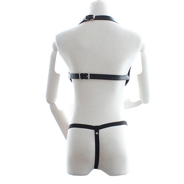 Harness Bra Set with an Open Crotch Thong - Sexy Bee UK
