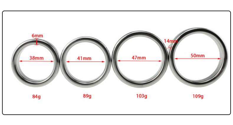 Thick Metal Cock Rings Set (5 Pack) - Sexy Bee UK