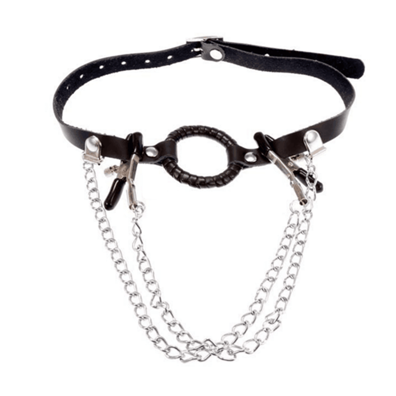 'O' Ring Gag and Nipple Clamp Set - Sexy Bee UK