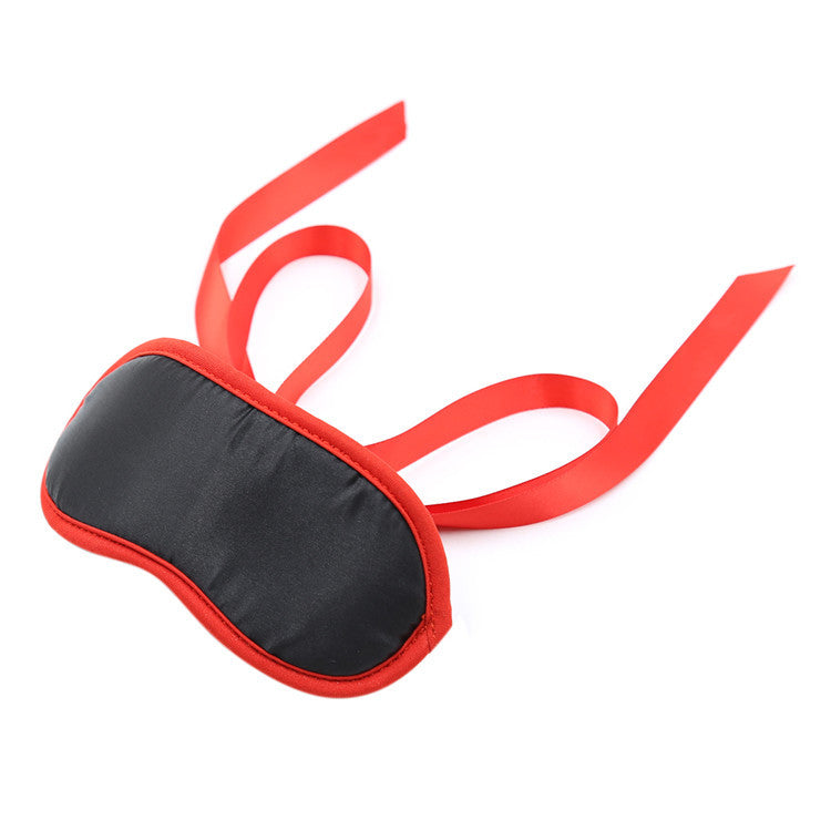 Silky Red and Black Ribbon Tie Eye Mask - Sexy Bee UK