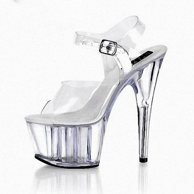 Clear Platform Stripper Heels - Sexy Bee UK