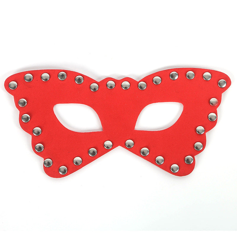 Butterfly Faux Leather Studded Eye Mask - Sexy Bee UK