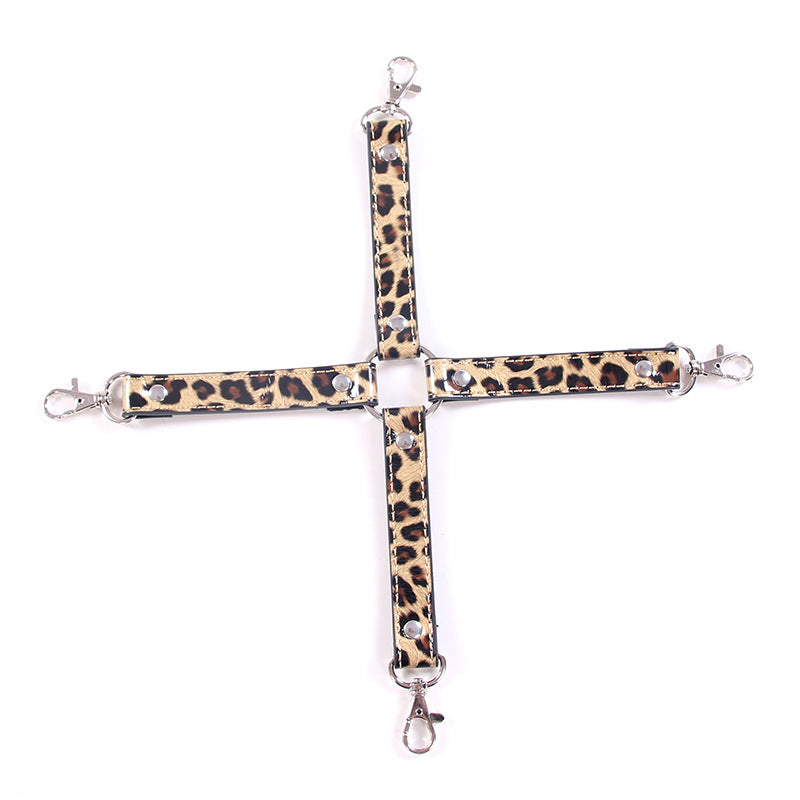Leopard Print Hogtie and Handuff Set - Sexy Bee UK
