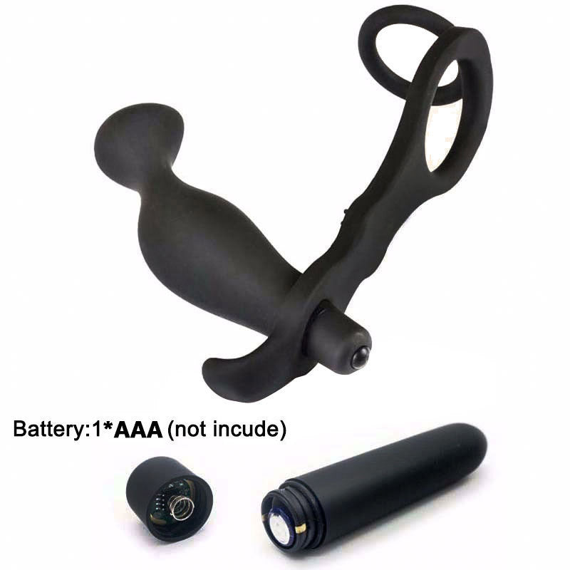 Silicone Cock Ring and Vibrating Butt Plug - Sexy Bee UK