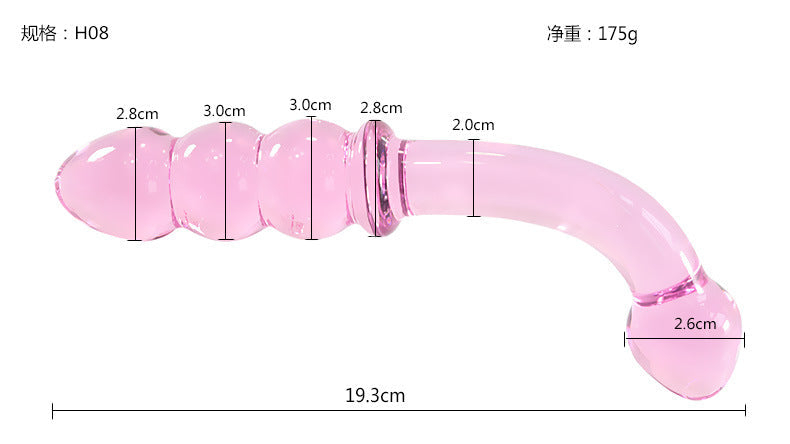 The Pink Curve Glass Dildo - Sexy Bee UK