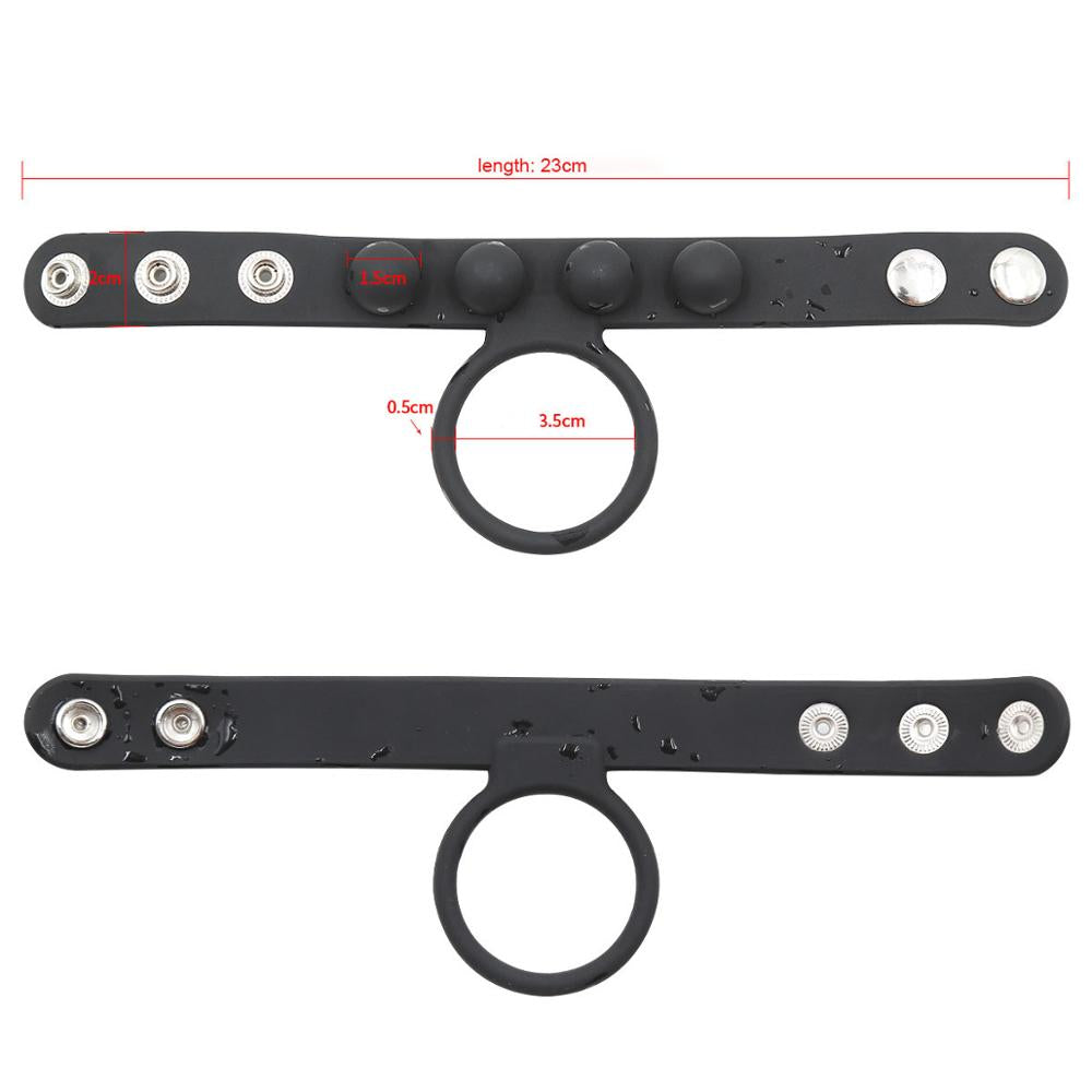 Silicone Cock Ring and Adjustable Scrotum Cuff - Sexy Bee UK