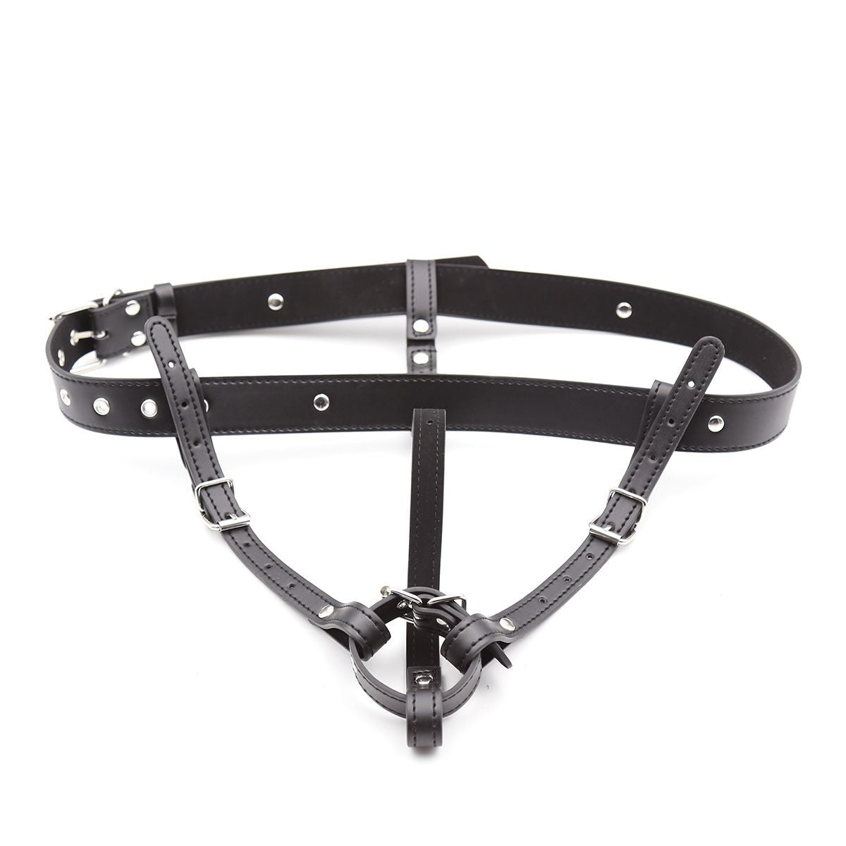 Leather Harness Vibrating Wand Holder - Sexy Bee UK
