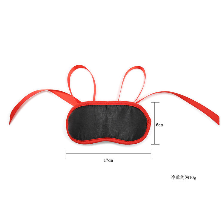 Silky Red and Black Ribbon Tie Eye Mask - Sexy Bee UK