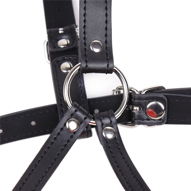 Silicone Open Mouth Lip Gag Head Harness - Sexy Bee UK