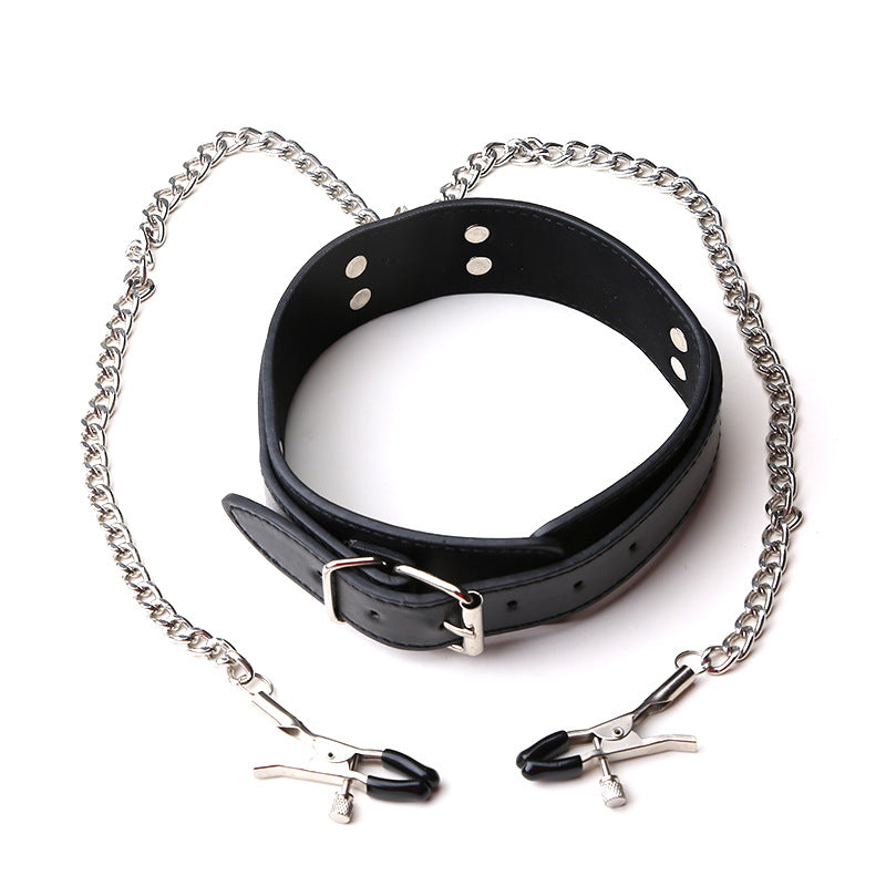 Collar Restraint with Nipple Clips - Sexy Bee UK
