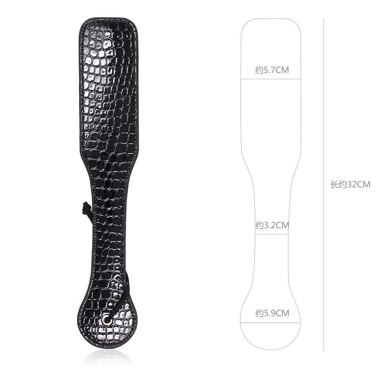 Faux Snakeskin Studded Spanking Paddle - Sexy Bee UK