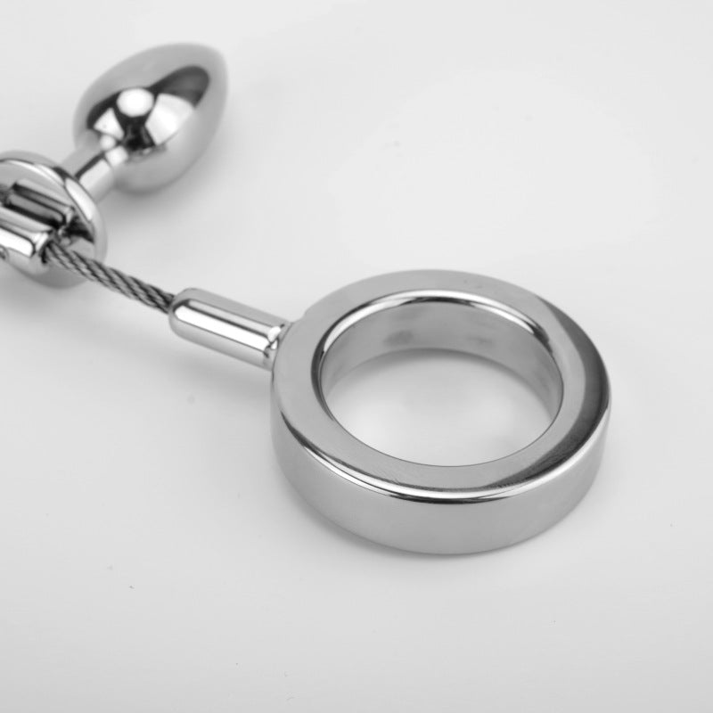Adjustable Position Metal Anal Plug with Cock Ring - Sexy Bee UK