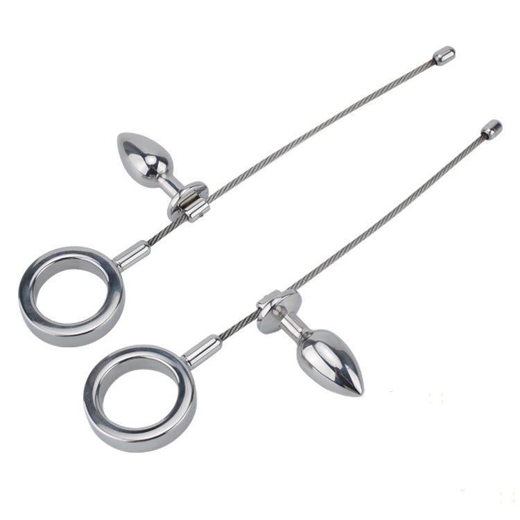 Adjustable Position Metal Anal Plug with Cock Ring - Sexy Bee UK