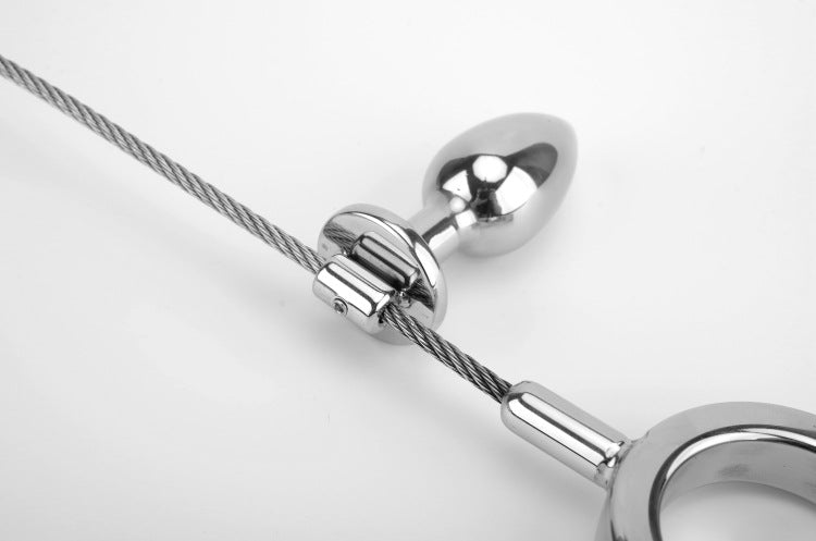 Adjustable Position Metal Anal Plug with Cock Ring - Sexy Bee UK