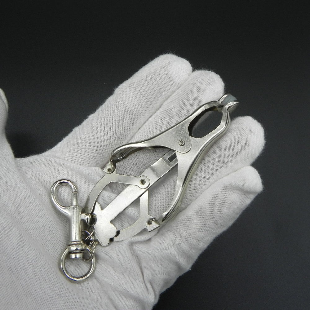 Silver 'Bow Style' Nipple Clamps with Bondage Clips - Sexy Bee UK