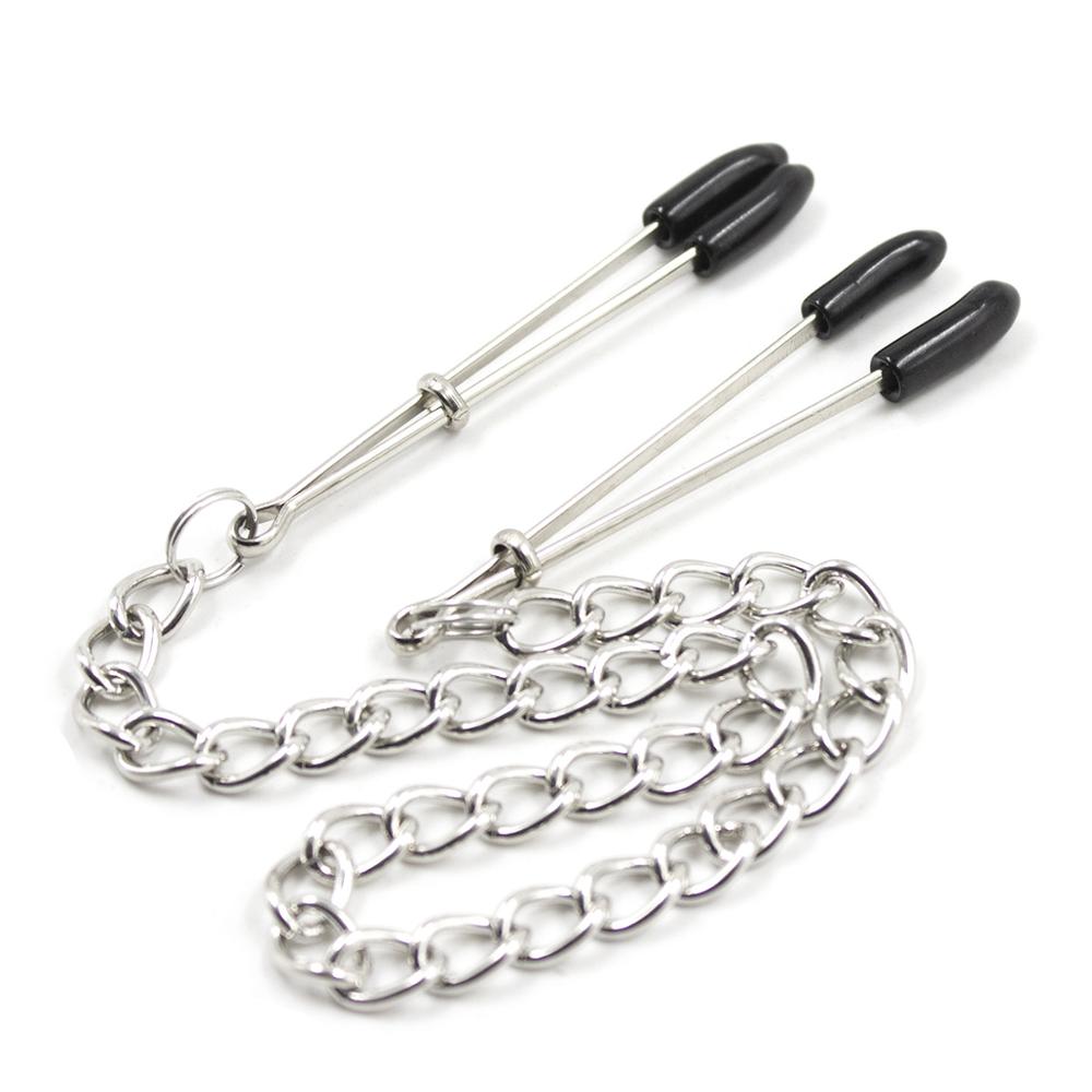 Adjustable Stainless Steel Chained Nipple Grips - Sexy Bee UK