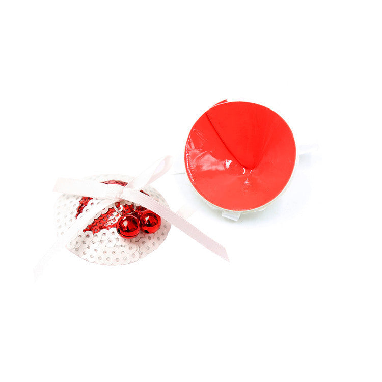 Jingle Bell Bow Sequin Nipple Tassels - Sexy Bee UK