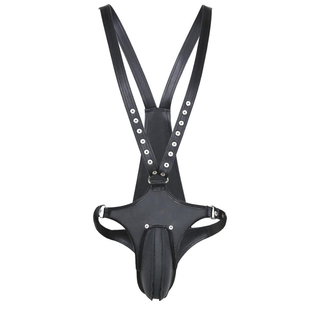 Leather Body Harness with Chastity - Sexy Bee UK