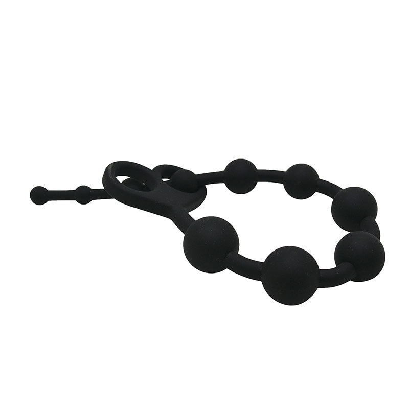 The Silicone Anal Beads with Two Hole Pull Ring - Sexy Bee UK