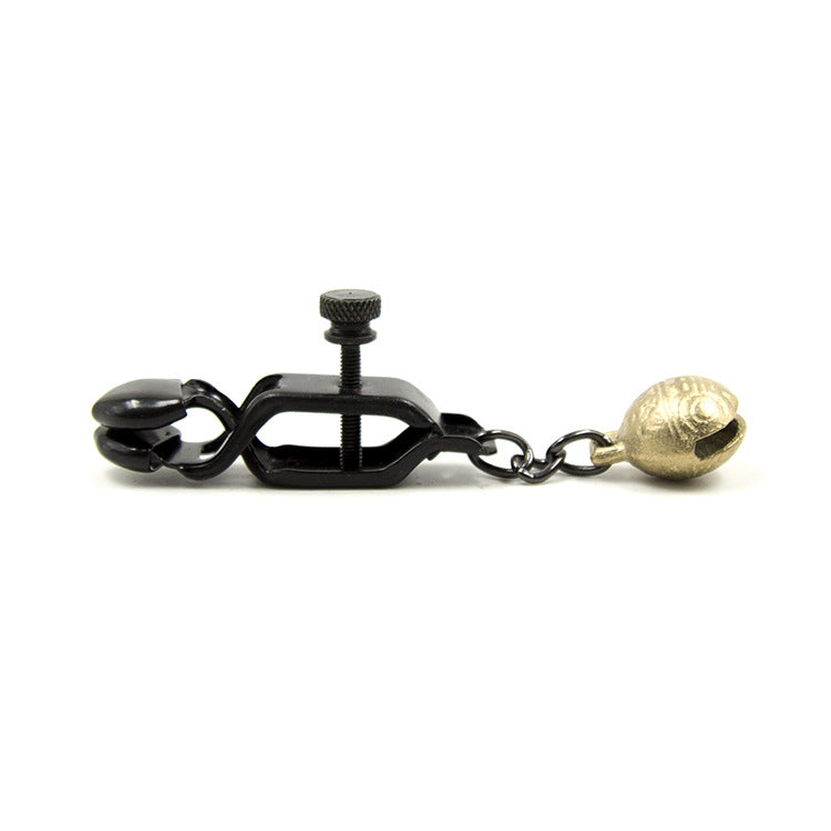 Black Nipple Clamps with Gold Bells - Sexy Bee UK