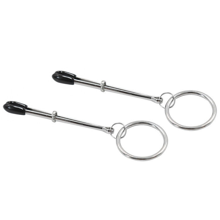 Grip Style Nipple Clamps with a Silver Ring Detail - Sexy Bee UK