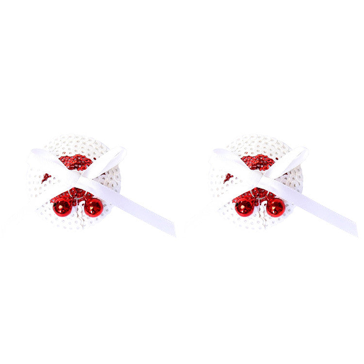 Jingle Bell Bow Sequin Nipple Tassels - Sexy Bee UK
