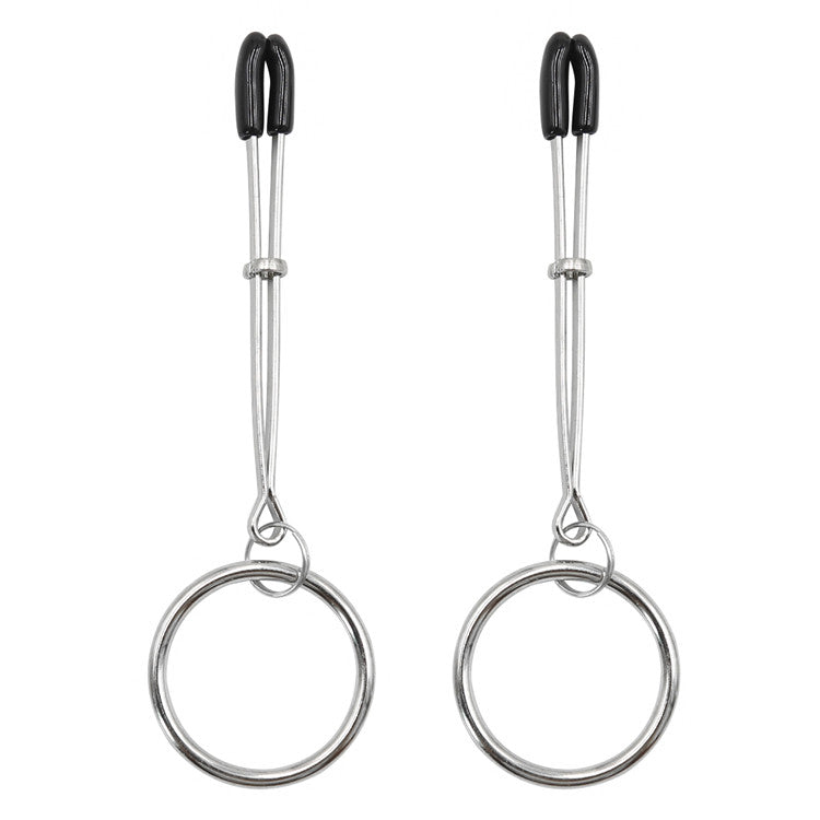 Grip Style Nipple Clamps with a Silver Ring Detail - Sexy Bee UK