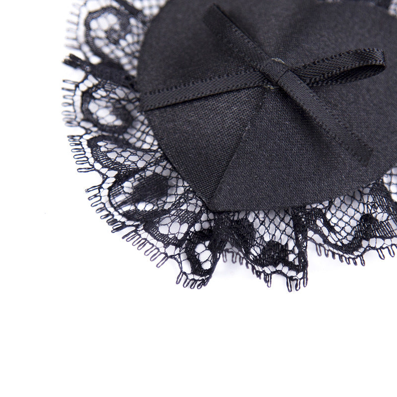 Black Lace Heart Shaped Adhesive Nipple Pasties - Sexy Bee UK