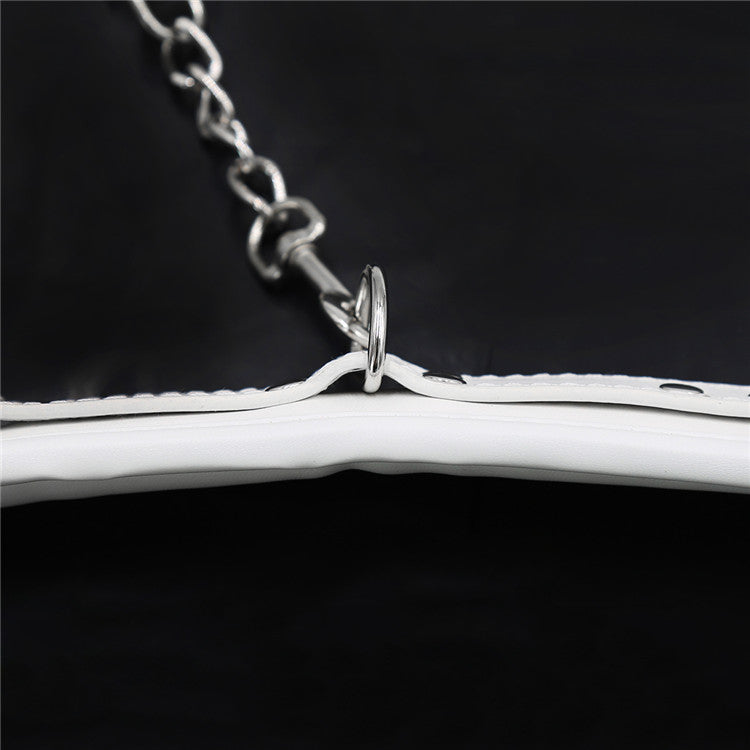 White BDSM Handcuffs PU Leather - Sexy Bee UK