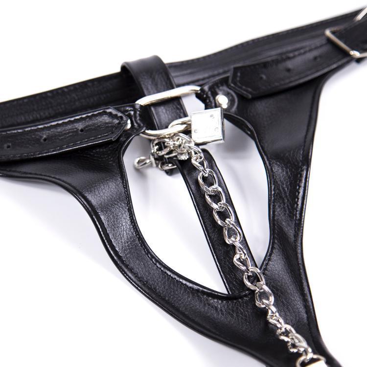 Dominatrix Leather Chain Knickers - Sexy Bee UK