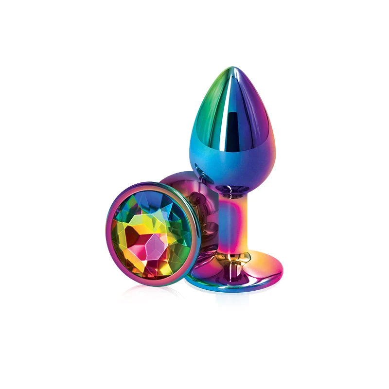 Jewelled Iridescent Metal Butt Plug (3 Piece) - Sexy Bee UK