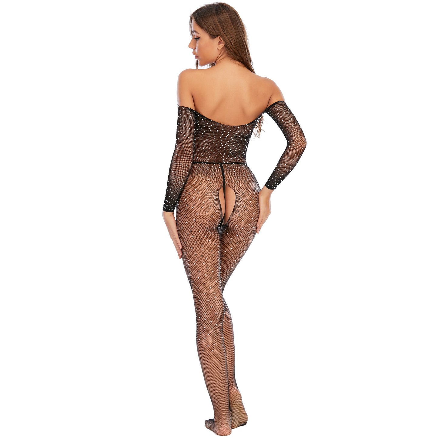 Transparent Black Diamond Bodystocking - Sexy Bee UK