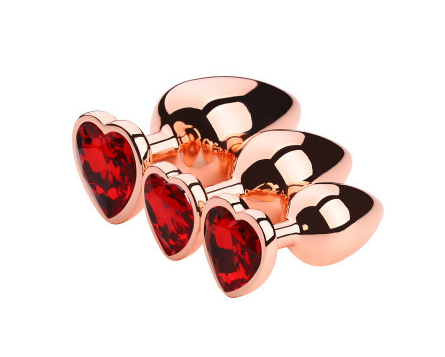 Jewelled Rose Gold Aluminium Butt Plug Set (3 Piece) - Sexy Bee UK Jewelled Rose Gold Aluminium Butt Plug Set (3 Piece) - Sexy Bee UK