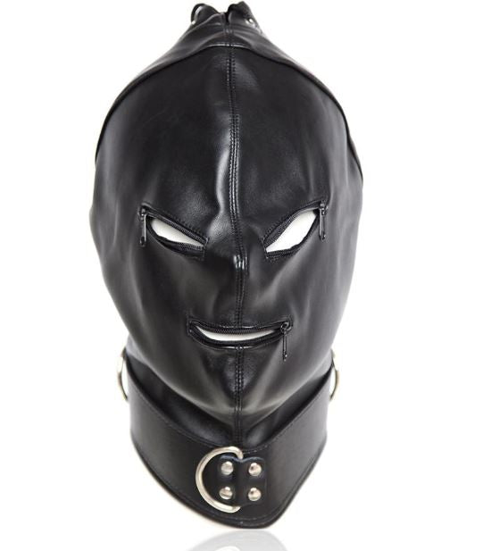 Three Zip Fetish Gimp Mask with Eye and Mouth Holes - Sexy Bee UK