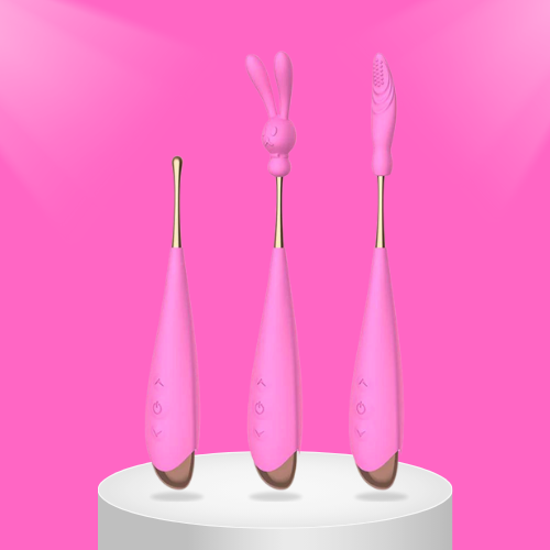 Clitoris and Nipple Vibrator Wand - 3 Heads & 7 Modes
