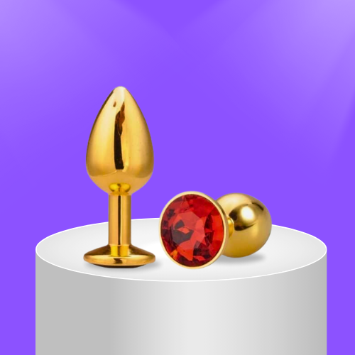 Jewelled Gold Metal Small Butt Plug Set (3 Piece)
