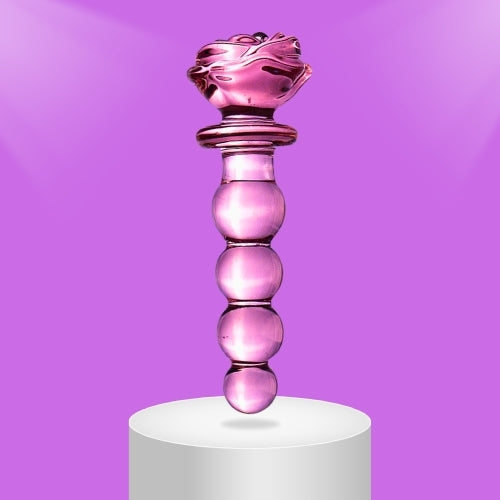 Glass Beaded Rose Dildo