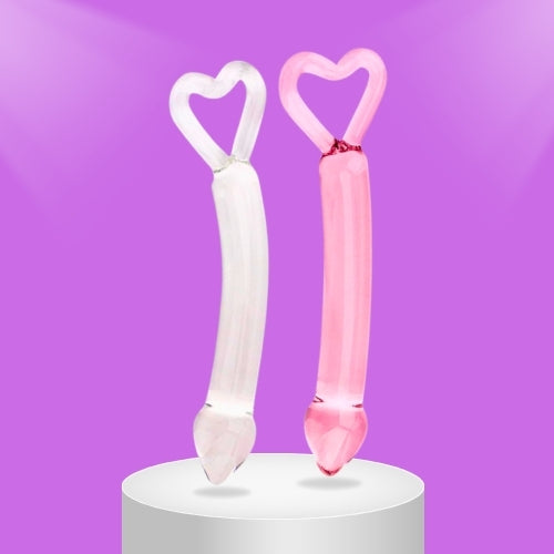 Curved Heart Glass Dildo