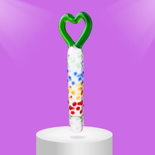 The Spotty Heart Glass Dildo